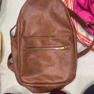Fawn Design Brown Backpack with Gold Zippers
